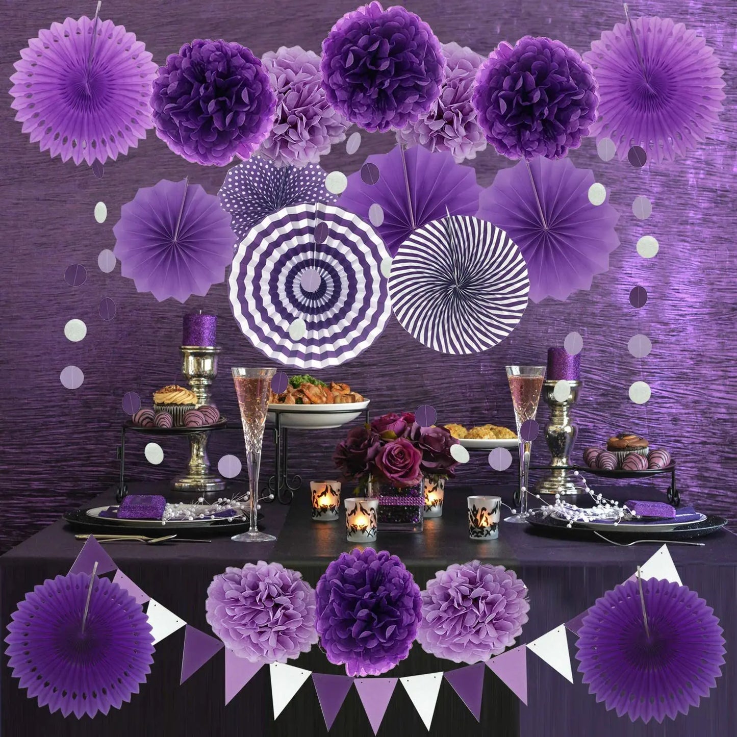 Decoração De Festa Pompom Com Ventilador De Guirlandas De Estilo De Suspensos