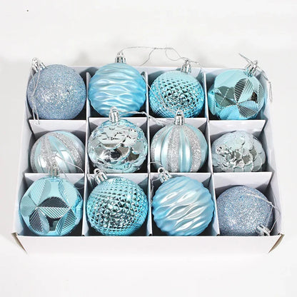 Bola de Natal 1 caixa de bolas de glitter, ecológicas, à prova d'água, de PVC, decorativas