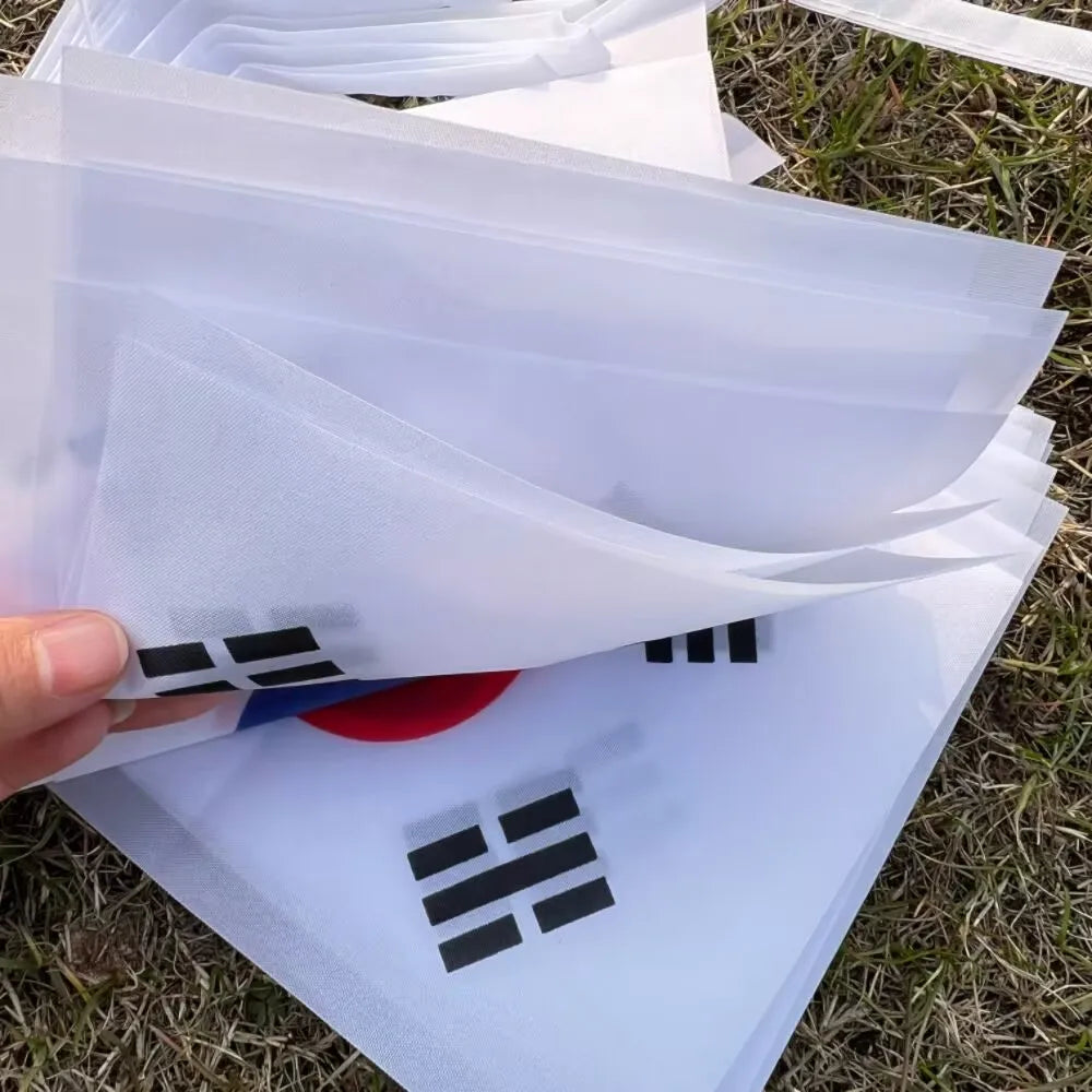 Bandeirinhas Copa do Mundo Coreia do Sul 6 metros Bandeira 20 bandeiras 9'' x 6''