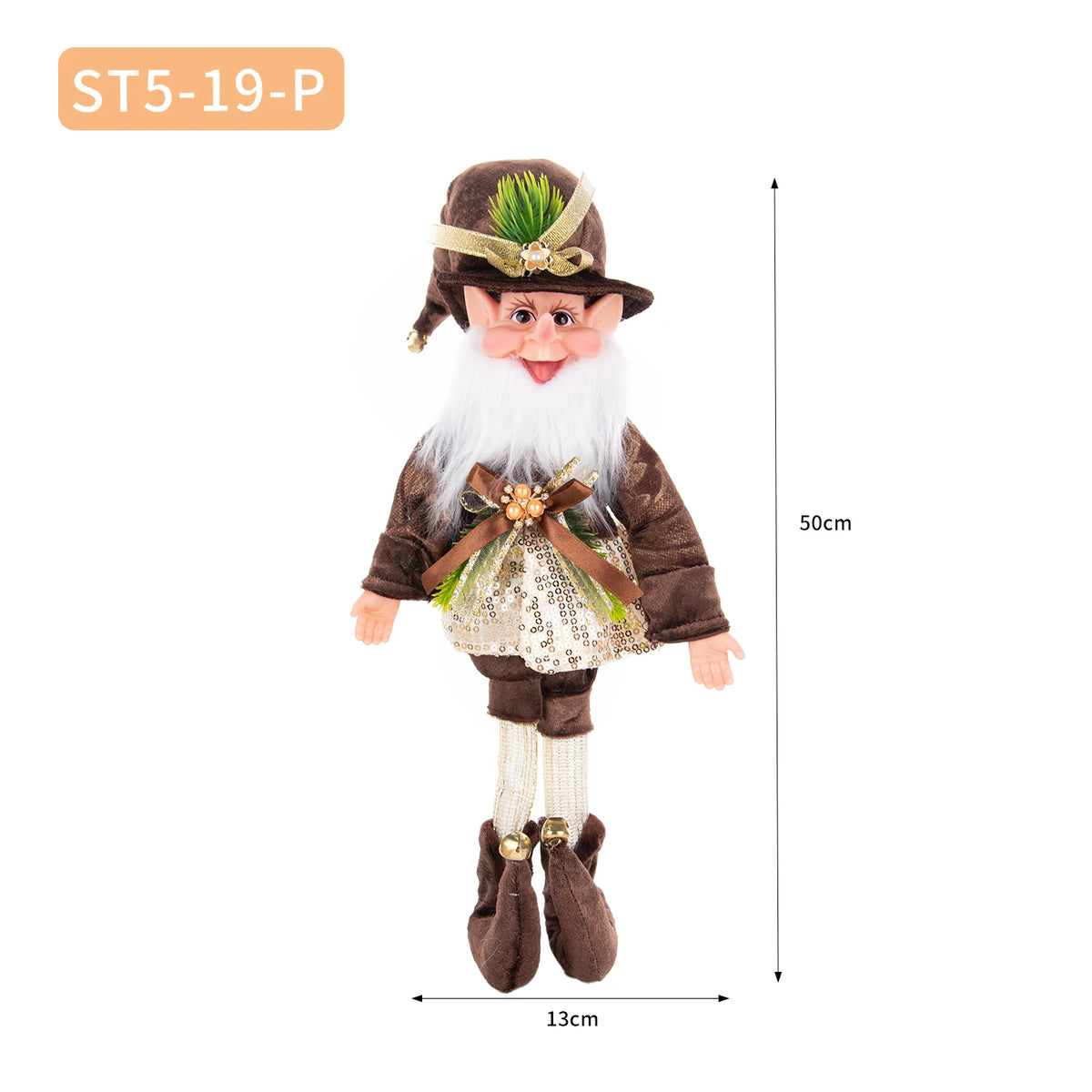 Enfeite Elfo Verde e Vermelho 45cm e 55cm Merita, Personagens Natalinos para Decoração