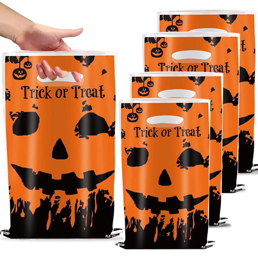 Sacolas Plásticas para Guloseimas e Presentes de Halloween, Sacolas de "Doces ou Travessuras"