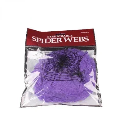 Teia de Aranha Esticável com 2 Aranhas Decorativas para Halloween