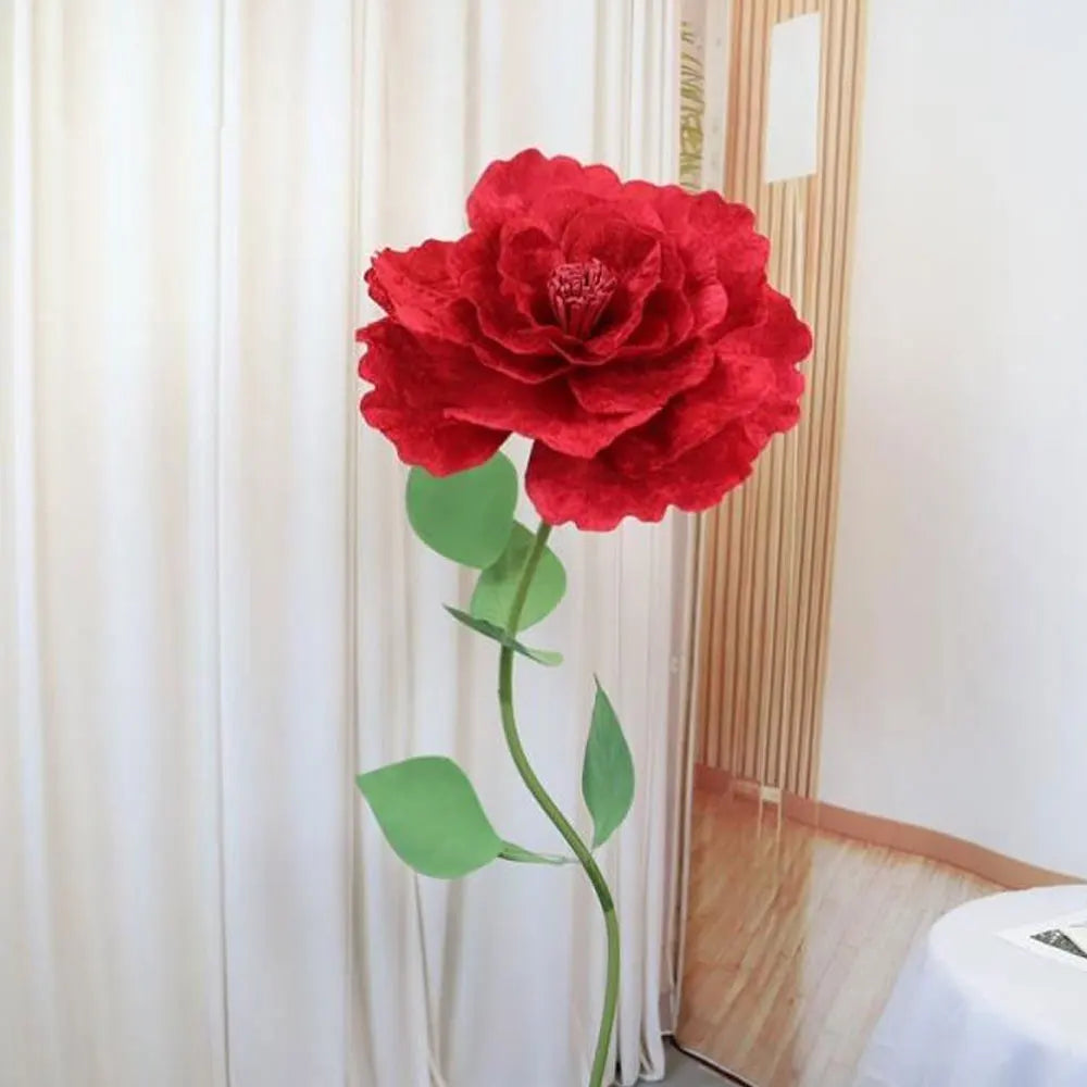 150 cm/60 pol. Rosa vermelha gigante, flores artificiais enormes, adereços flores grandes