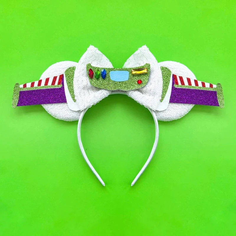 Tiaras Acessórios Disney orelha de rato com laço brilhante, Lantejoula de dupla celebração