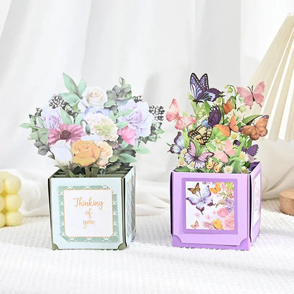 Cartão pop-up floral 3D "Dia das Mães" com envelope – Para aniversários, agradecimento