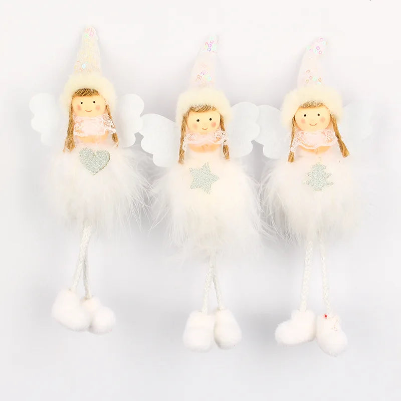 Pingente Anjo Natal Decoração de menina anjo de natal | Pingente de boneca anjo pelúcia