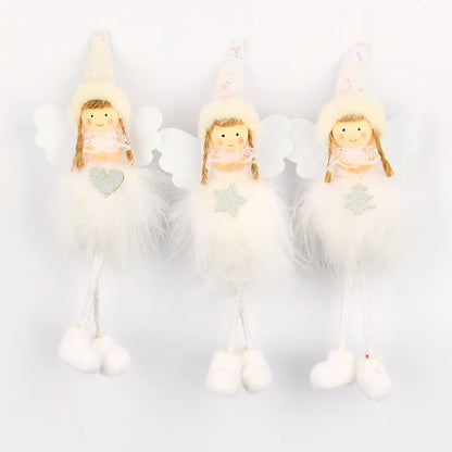 Pingente Anjo Natal Decoração de menina anjo de natal | Pingente de boneca anjo pelúcia