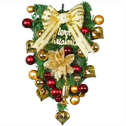 Guirlanda de porta de guirlanda artificial e porta de cabeça para baixo, árvore artificial