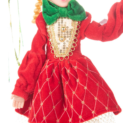 Elfo Decorativo para Shopping, Elfo Estatueta Pelúcia Artesanal Natal Vermelho, Verde, Rosa e Vinho
