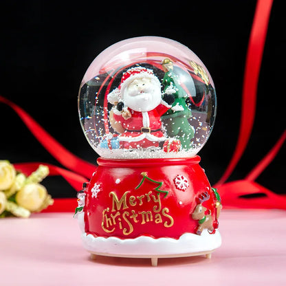 Globo de Neve de Natal, Bola de Cristal Iluminada, Enfeites de Bola de Vidro, Decorações