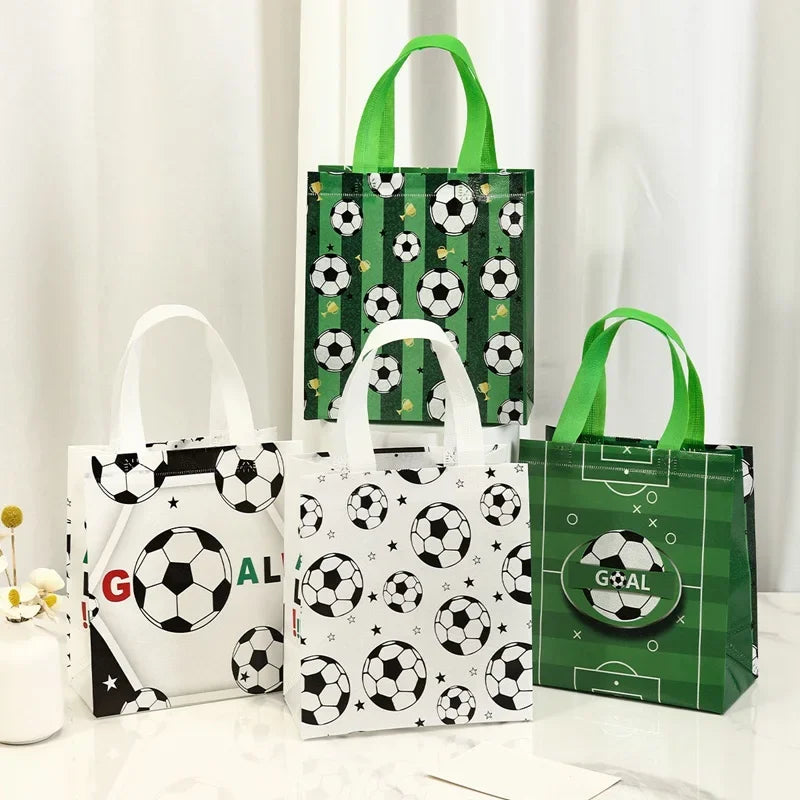 Bolsas Copa do Mundo De Tecido Não Tecido Com Tema De Futebol, 4 Peças, Multiuso