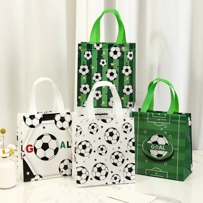 Bolsas Copa do Mundo De Tecido Não Tecido Com Tema De Futebol, 4 Peças, Multiuso