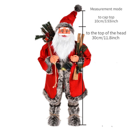 Coleção Colina dos Ventos 16 polegadas em pé branco e dourado Ho Papai Noel decoração
