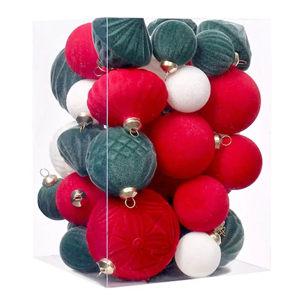 Decoração de Natal Bolas de Natal 35 Peças de Enfeites de Natal Bolas e Natal Flocadas