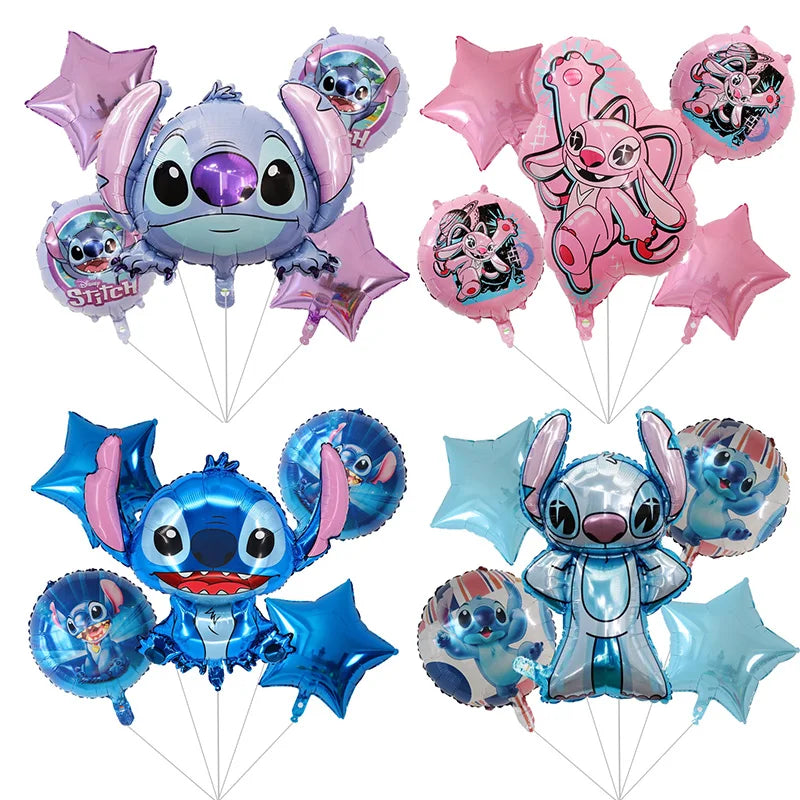Balões de aniversário rosa e azul da Lilo e Stitch itens lilo & stitch personalizados