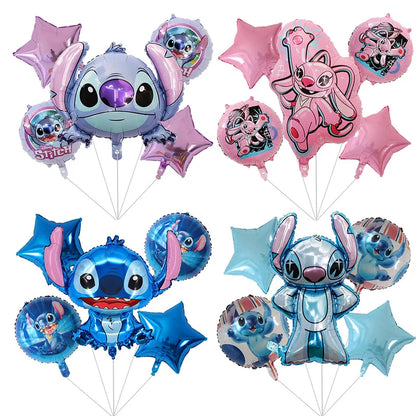 Balões de aniversário rosa e azul da Lilo e Stitch itens lilo & stitch personalizados
