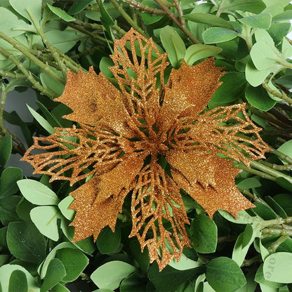 Flores pingente glitter natal 10 Peças natal de simulação de plástico decorativa de flores