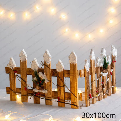 Cerca de Madeira Decoração para Base da Árvore de Natal Decorações Domésticas Natal