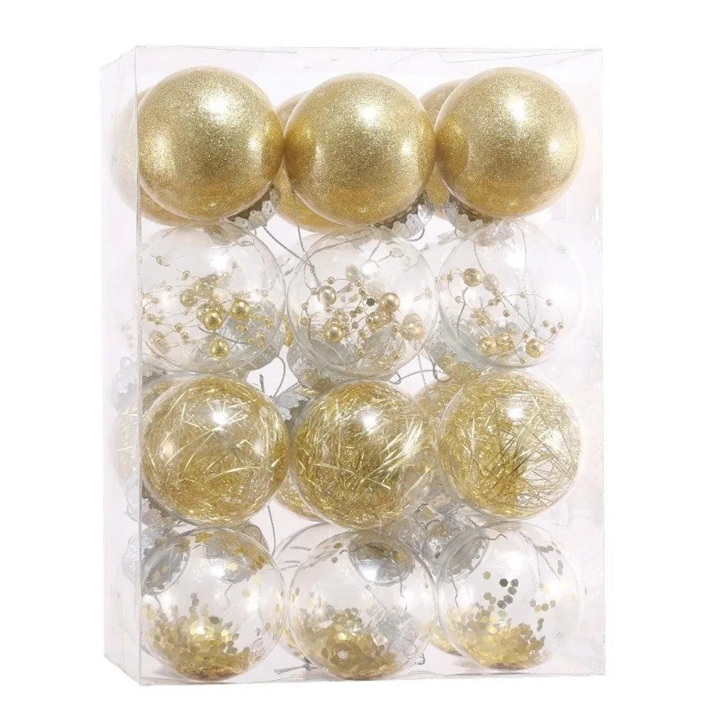 kits de Bolas Natal Inquebráveis (Geralmente com 24 Unidades de 4 cm), Feitas de Plástico Resistente