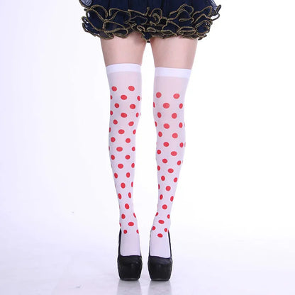 Meia calça infantil algodão bolinhas coloridas inverno e Meias altas até o joelho bolinhas