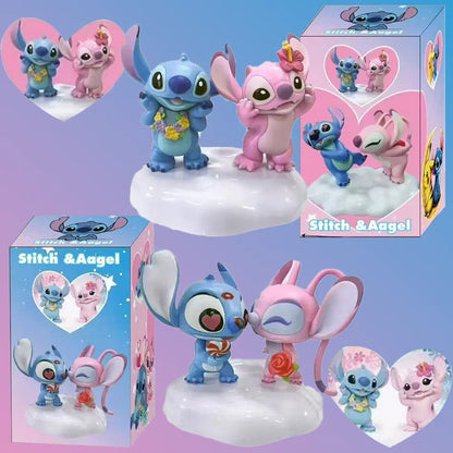 Lilo & Stitch Lovers Modelo Doll Angel Kissing Estatueta Figuras De Mesa Para Namorada