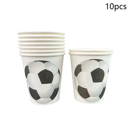 Kit de artigos de festa de futebol serve 20, conjunto de utensílios de mesa descartáveis