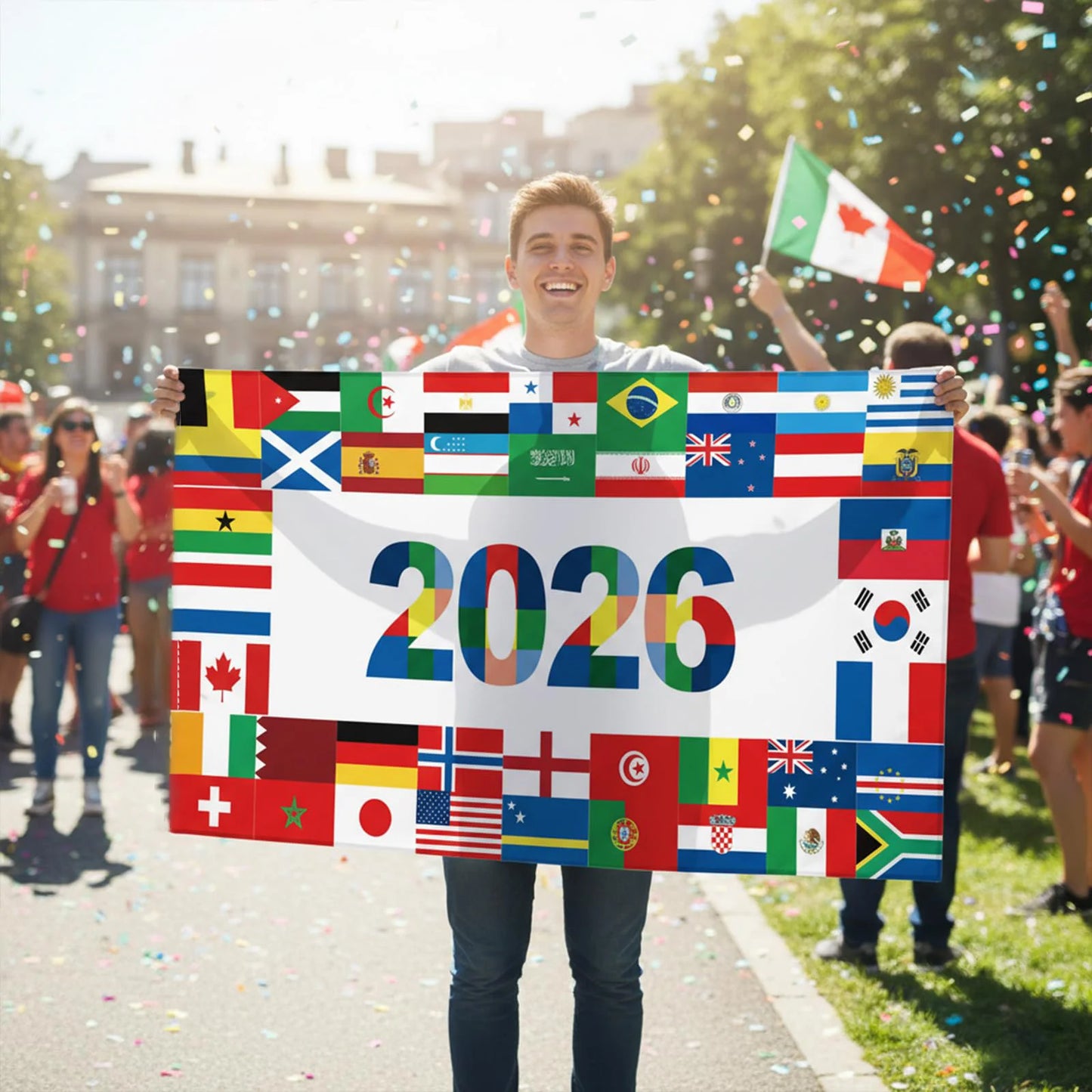 Cenário da Copa do Mundo de 2026, 109 x 188 cm, cenário de atmosfera de estádio futebol