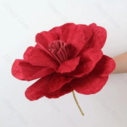 150 cm/60 pol. Rosa vermelha gigante, flores artificiais enormes, adereços flores grandes