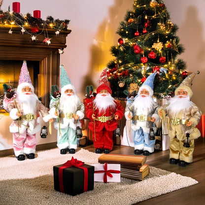 Decoração Natal Papai Noel Papai Noel de 34CM*20CM em pé estátua Papai Noel coleção
