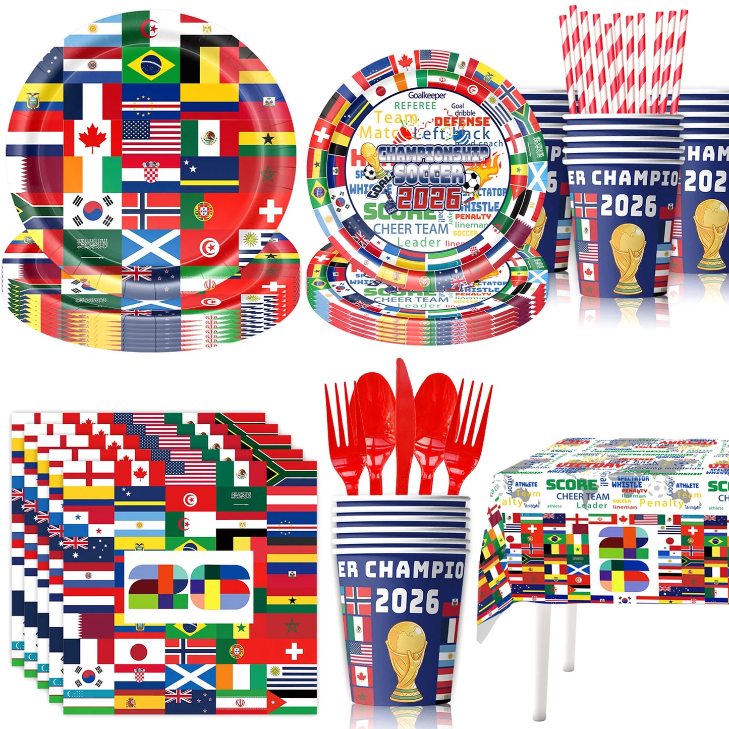 Kit Festa Pronta Brasil Copa do Mundo Decorativo Completo 30/41/116 Peças Festa colorida