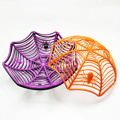 Centro de mesa Cesta Design Teia Halloween para tigela de doces, quarto festivo, roxo