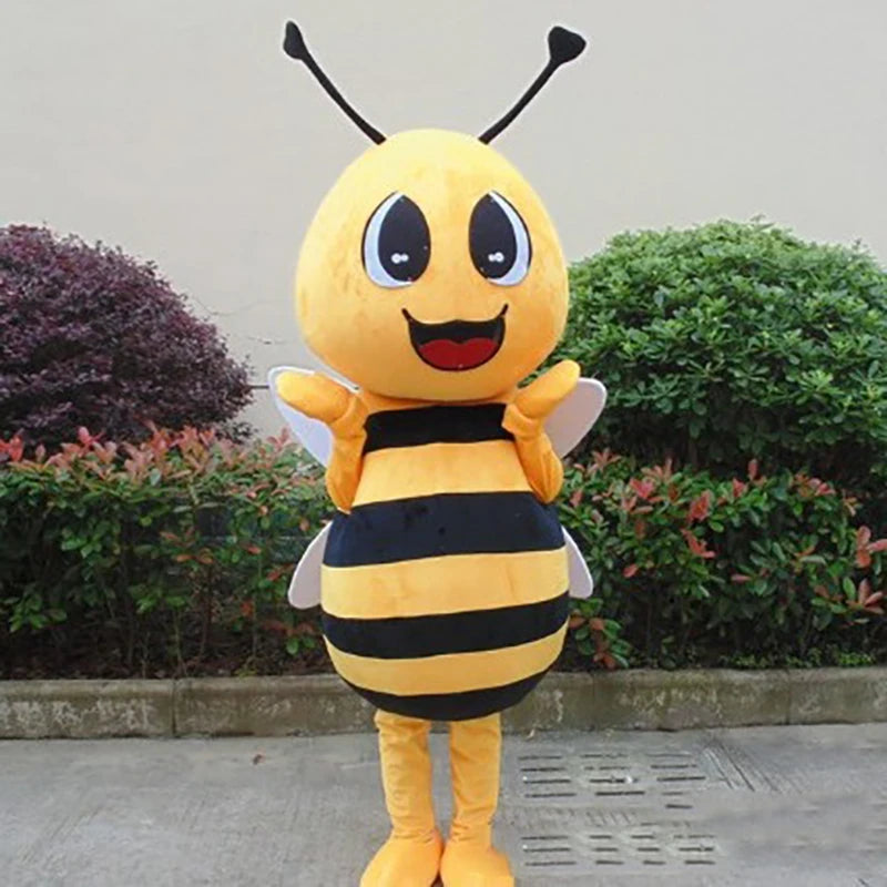 Fantasia de mascote abelha inteligente tamanho adulto para homens e mulheres cabeça