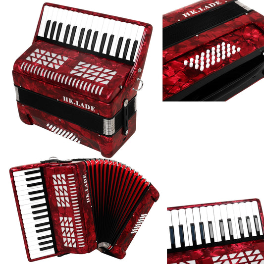 Acordeon Sanfona vermelho e Acordeon Bayan Vermelho 32 Teclas 32 Baixos Acordeão