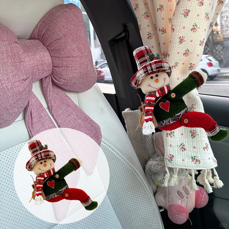 Fivela de Cortina de Natal Ajustável para Janela | Fivela Decorativa de Boneco de Neve