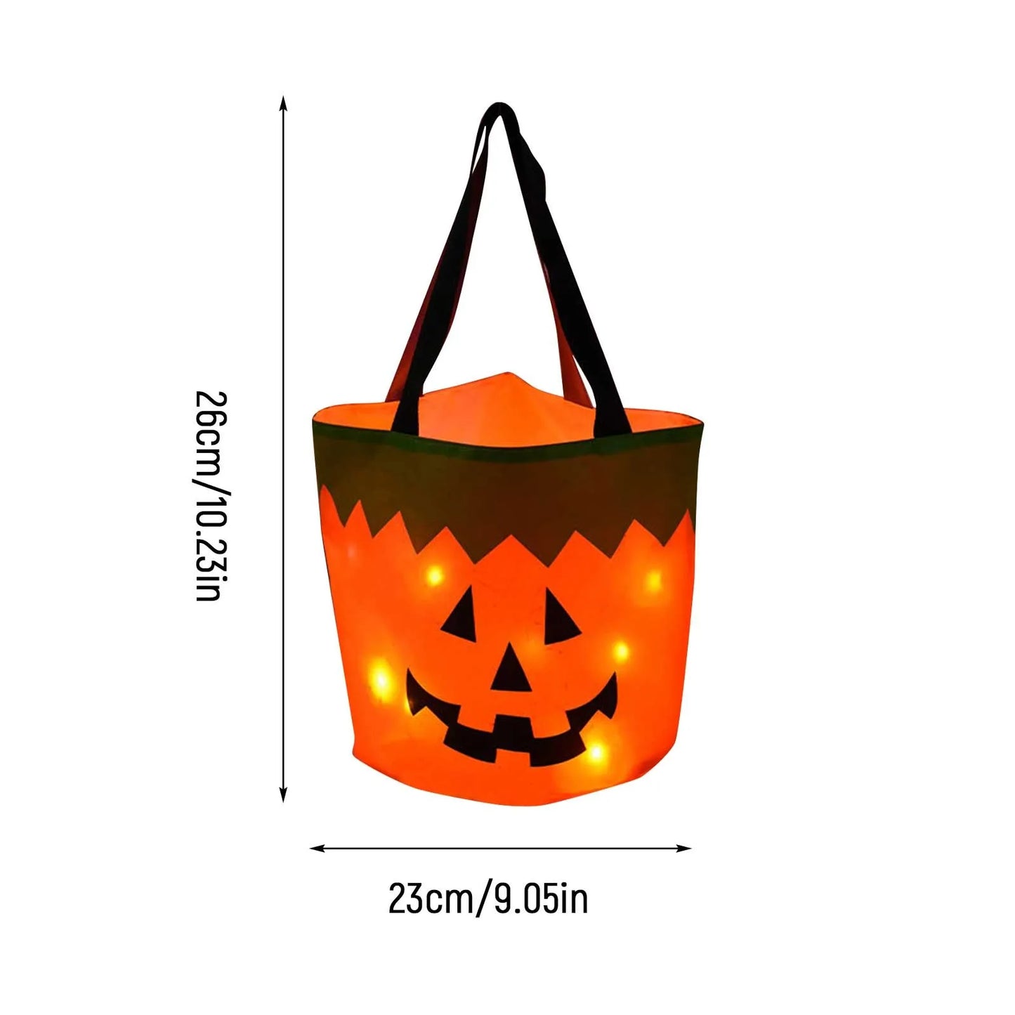 Cesta Dobrável Halloween 1 peças de luz de LED, sacos de doces ou travessuras Halloween