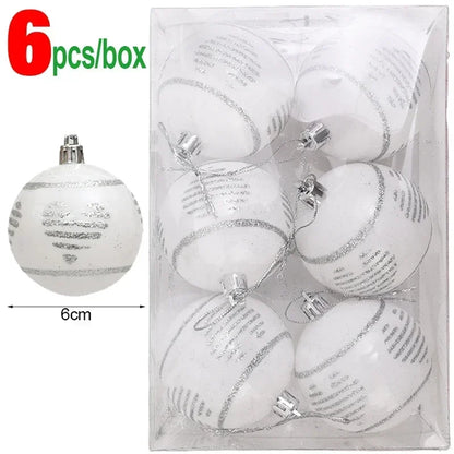 Bola Árvore de Natal Colorida Pintura 24 Peças de Enfeites de Bola de Natal, 6 cm Enfeites
