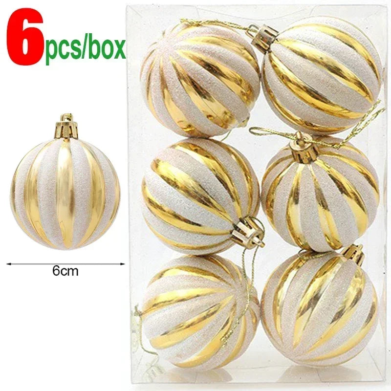 Bola Árvore de Natal Colorida Pintura 24 Peças de Enfeites de Bola de Natal, 6 cm Enfeites