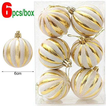 Bola Árvore de Natal Colorida Pintura 24 Peças de Enfeites de Bola de Natal, 6 cm Enfeites
