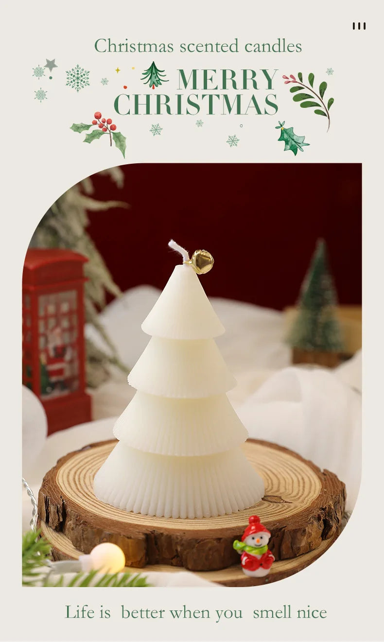 Vela de árvore de Natal 1 peça de velas Natal velas de cone de árvore Natal inverno vela
