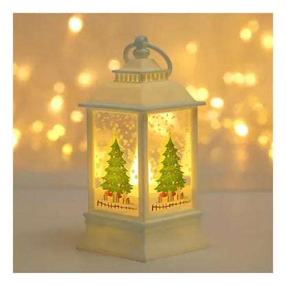 Mini enfeite de árvore de Natal com lanterna LED (branco)