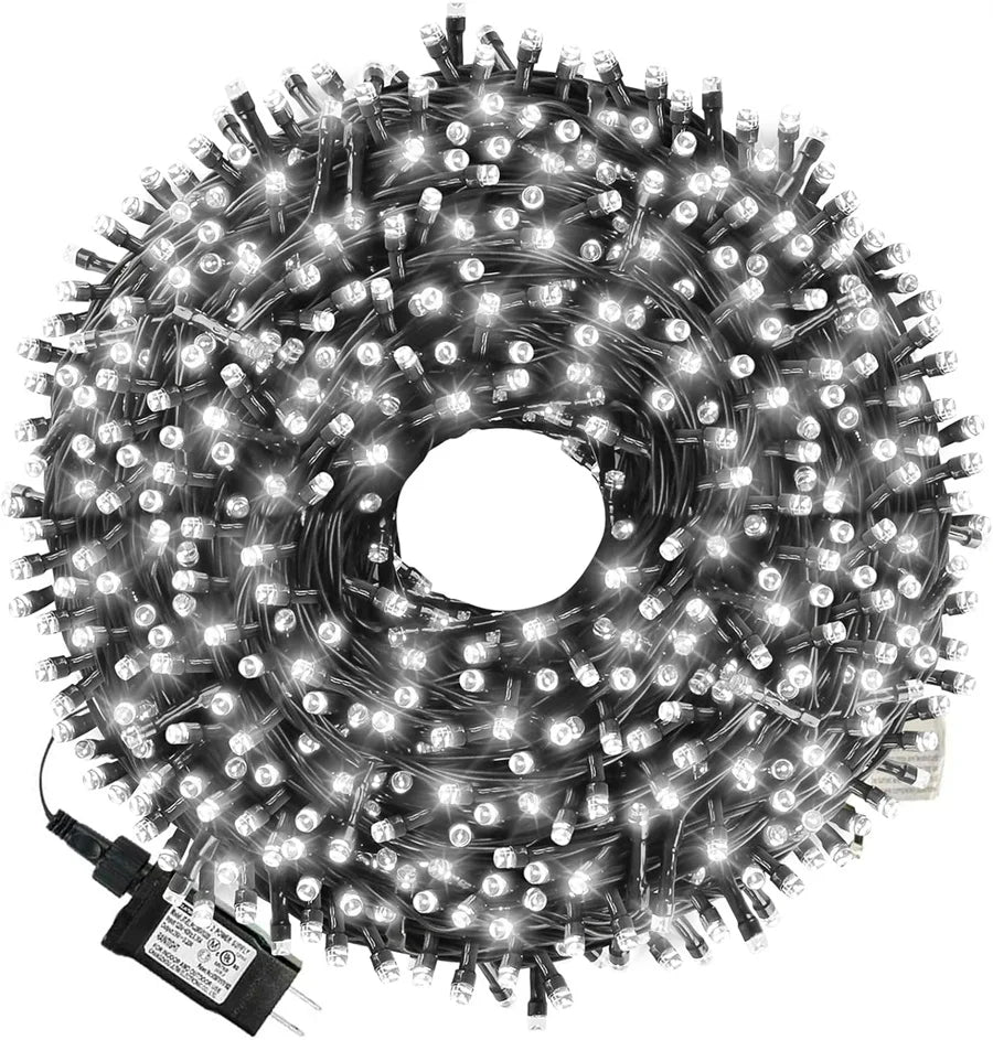 Luzes de Natal, Luzes de Natal de Baixa Voltagem de 98,4 pés, 100M LEDs - com Adaptador