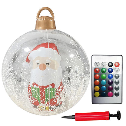 Grandes Bolas Infláveis de Natal, 24", Bola Inflável Gigante de PVC Decorada Natal e Bola