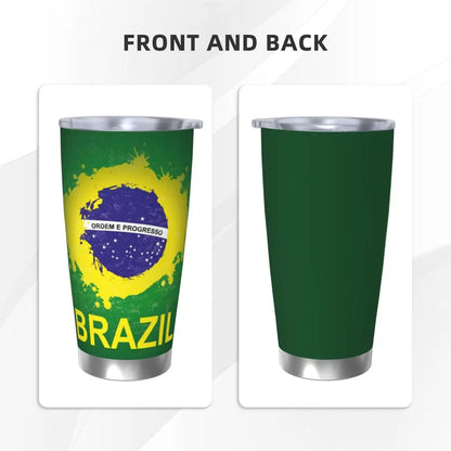 Caneca de copa do mundo café isolada com bandeira do Brasil copo volta às aulas 590 ml