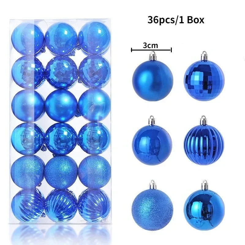 Bolas de natal Ornamentos de árvore de Natal de 3 mm de 36 quilates, grandes ornamentos