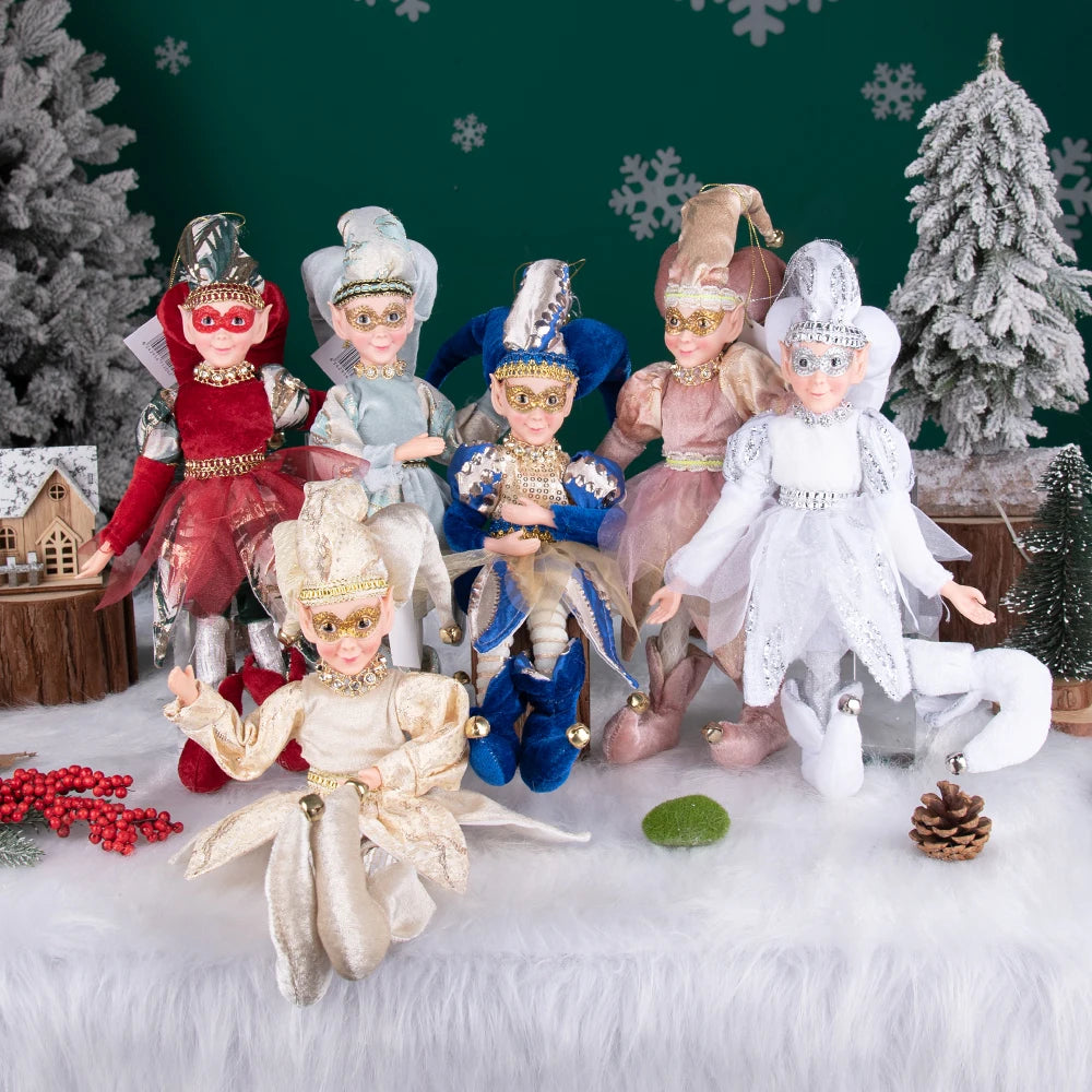 Fada do País das Maravilhas do Inverno de Natal, Grande - 45cm, Palhaço de Natal Decorativo