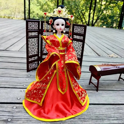 Boneca chinesa para menina, de boneca da Ásia com sapatos de suporte, cocar, boneca