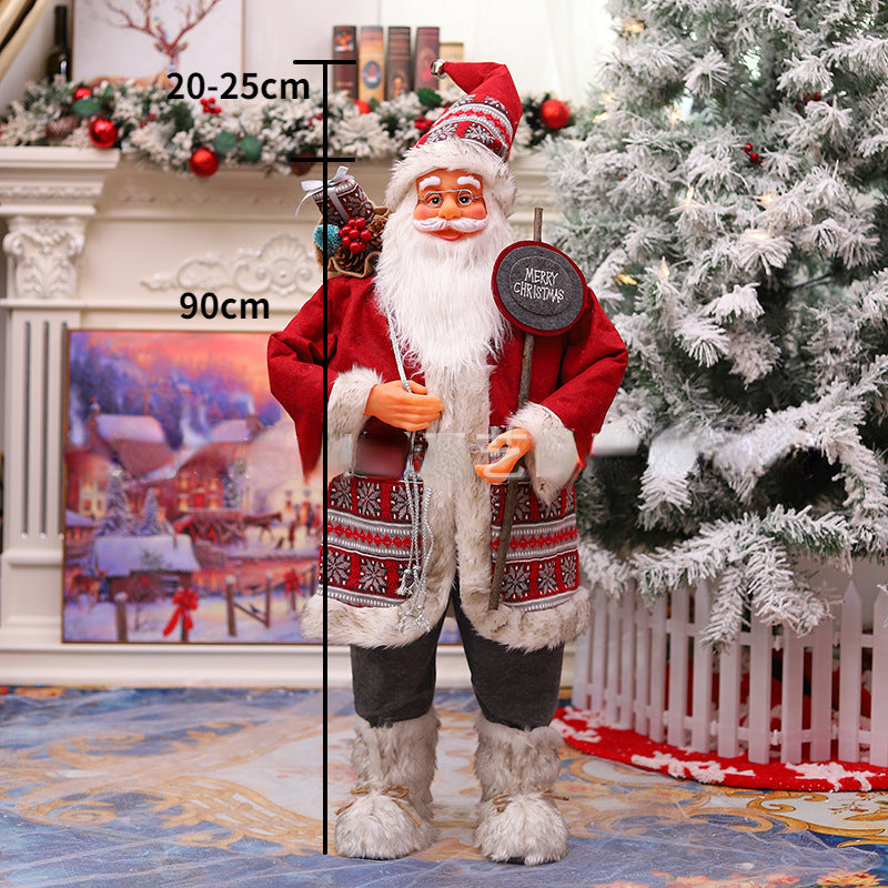 Papai Noel Grande Estatueta de Papai Noel Boneco de Papai Noel Estátua Ornamento Figura