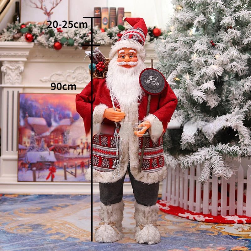 Papai Noel Grande Estatueta de Papai Noel Boneco de Papai Noel Estátua Ornamento Figura
