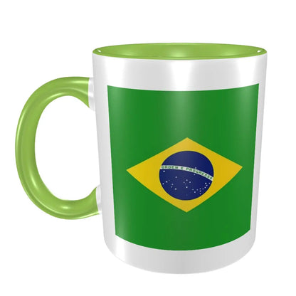 Caneca Futebol Bandeira Brasil Criativa Copa do Mundo (Verde) de 590 ml Futebol Bandeira