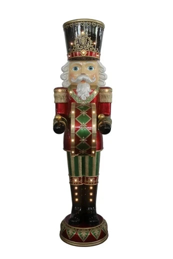 Bonecos do Quebra-Nozes – Estátua Iluminada de Soldado Quebra-Nozes de Natal LED